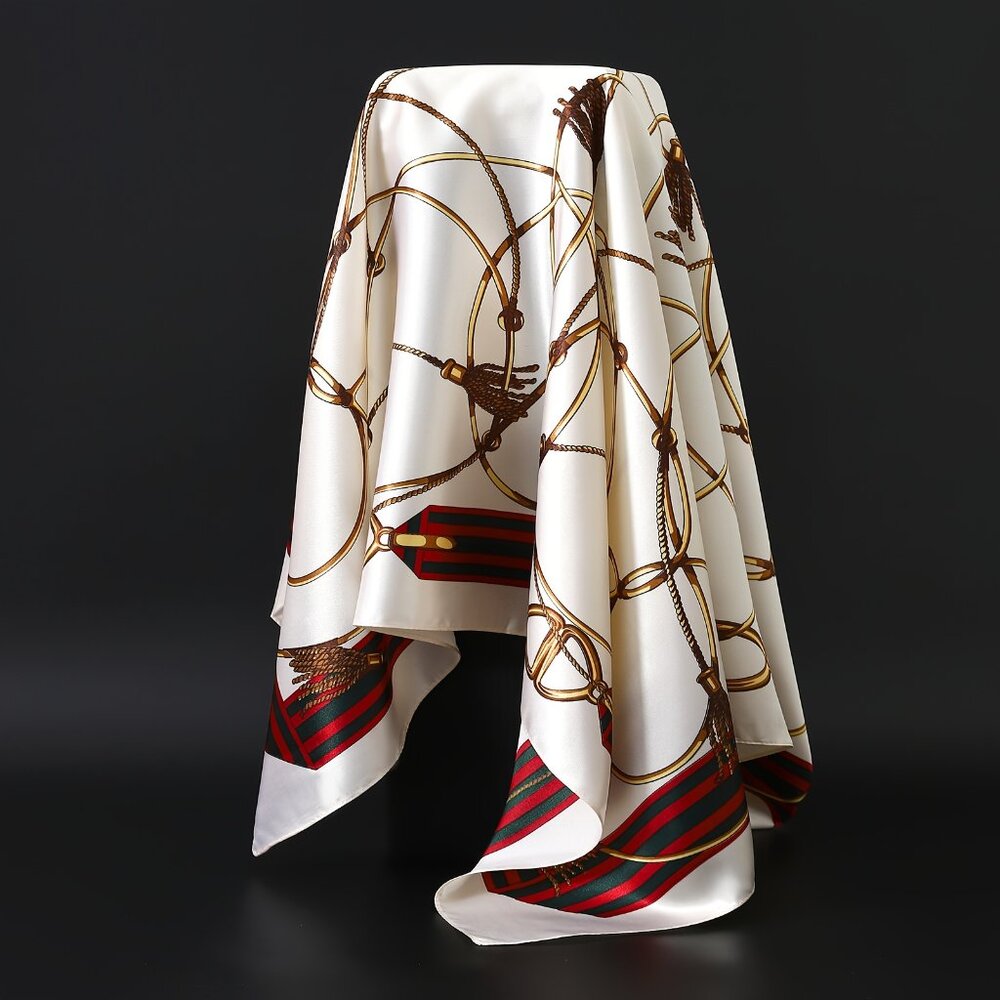 35.4" Boho Print Square Scarf for Women